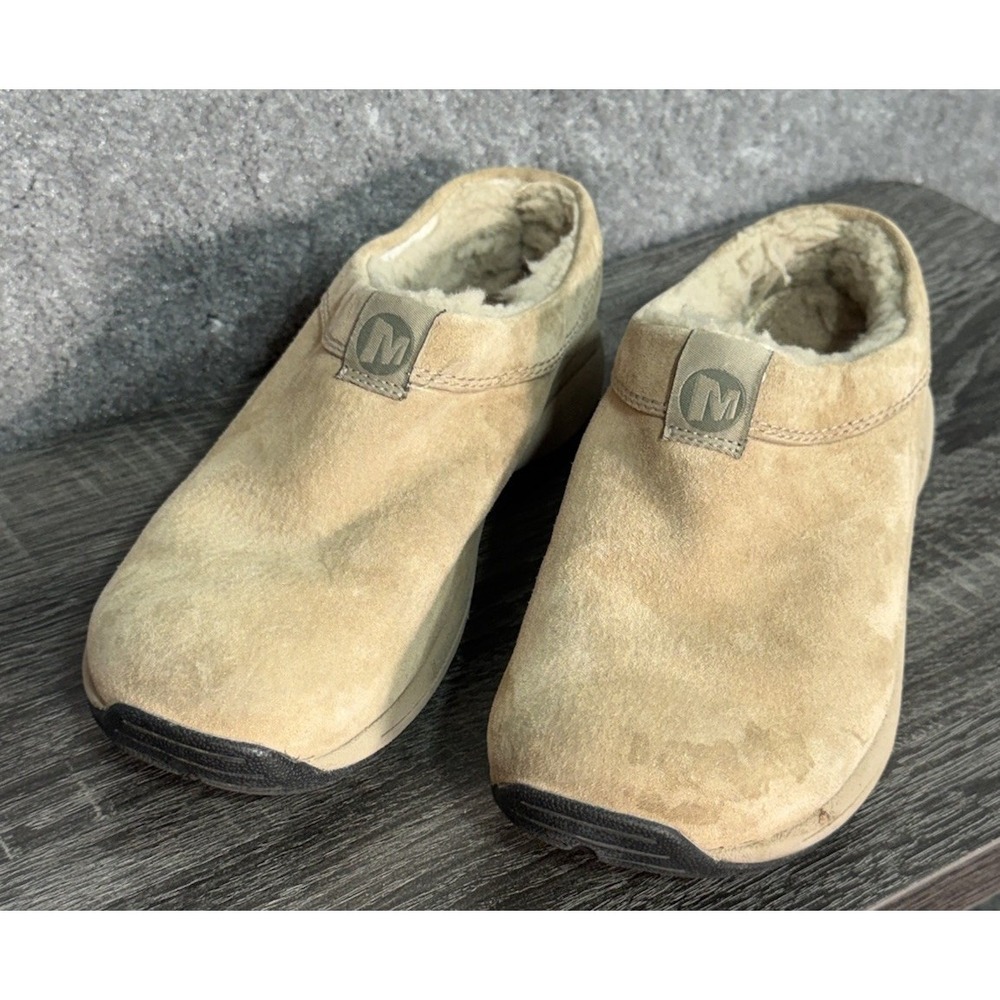 Merrell Women's Primo Chill Slide Natural  Slip On Faux Fur Sz 6.5‎
